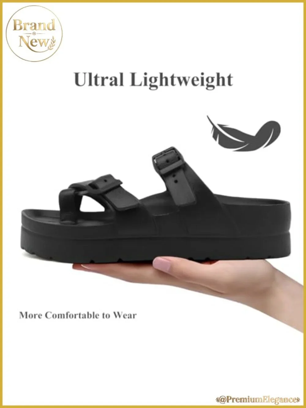 Women's Platform Flip Flops with Arch Support EVA Lightweight Chunky Slide